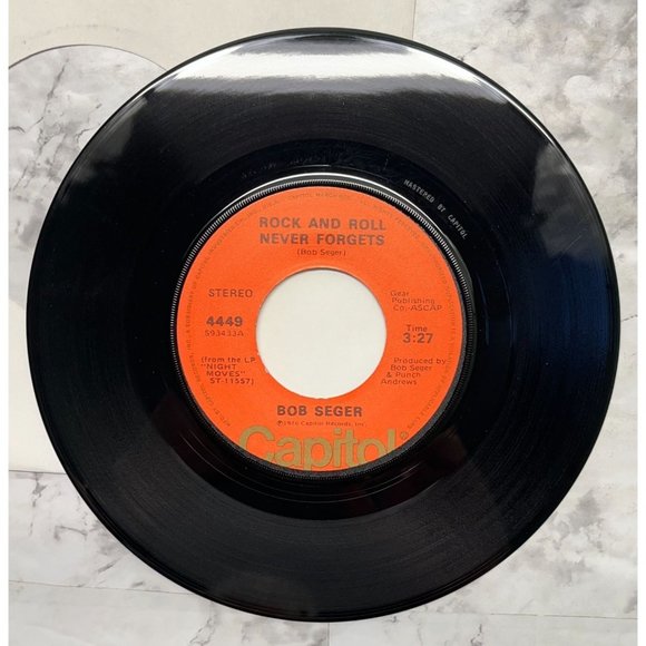 Bob Seger Rock and Roll Never Forgets / The Fire Down Below 45 Capitol 4449 - Picture 4 of 6